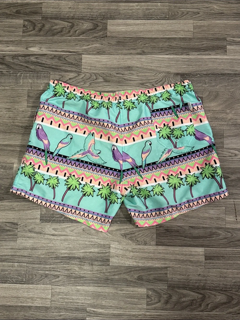 Chubbies Coconut Grove Parrot Palm tree lined swim shorts men’s sz XXL